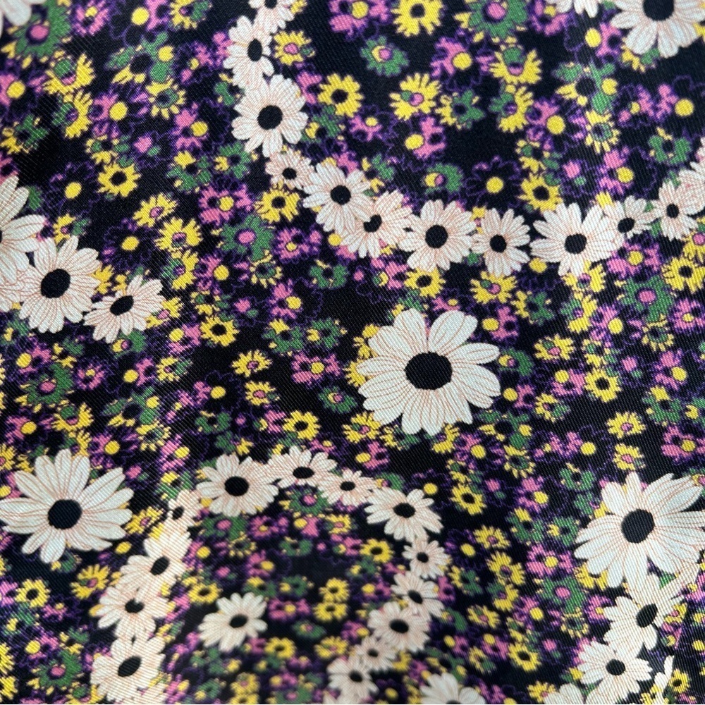 Sandro Casablanca Puff Sleeve 100% Silk Mini Dress Daisy Chain Paisley XS NWT - Picture 4 of 15